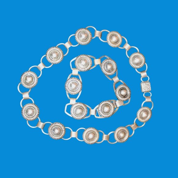 VTG Munksgaard Denmark Jewelry Set Sterling Silver Choker Bracelet Danish Modern - Picture 3 of 12